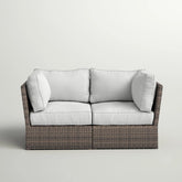 Fully Assembled Patio Wicker Loveseat with Cushions