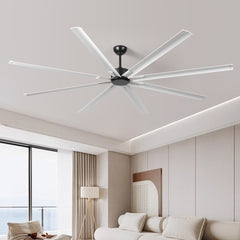 96" Ceiling Fan with Light and Remote Control, 6-Speed Noiseless Reversible DC Motor, 8 Durable Aluminum Double-Layer Blades Large Ceiling Fan