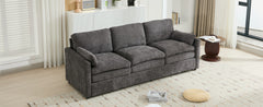 89" Cozy Upholstered 3-seater Sofa Oversized Comfy Cloud Sofa Double Cushion 3-seater Sofa Plush Cushion Sofa Couch for Living Room Grey