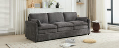 89" Cozy Upholstered 3-seater Sofa Oversized Comfy Cloud Sofa Double Cushion 3-seater Sofa Plush Cushion Sofa Couch for Living Room Grey