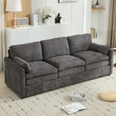 89" Cozy Upholstered 3-seater Sofa Oversized Comfy Cloud Sofa Double Cushion 3-seater Sofa Plush Cushion Sofa Couch for Living Room Grey