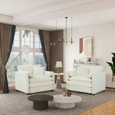 Oversized Chenille Oversized Accent Chair Set of 2, Comfy Single Sofa Chair with Large Seat , Modern Armchair Reading Chairs for Bedroom, Living Room,Chenille,Beige