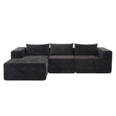 107" Compressed Sectional Sofas(Black)