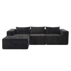 107" Compressed Sectional Sofas(Black)