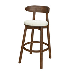 Round Cushion Bar stools (Walnut+Beige)