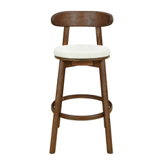 Round Cushion Bar stools (Walnut+Beige)