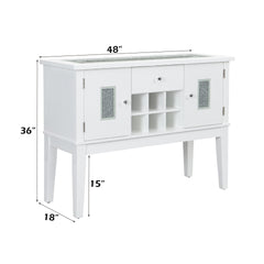 Elizaveta Faux Crystal Diamonds & White High Gloss Finish Server