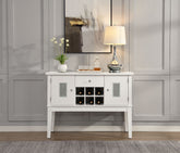 Elizaveta Faux Crystal Diamonds & White High Gloss Finish Server