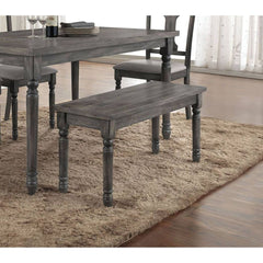 1pc Rustic Gray Finish Wooden Bench Dining Room Furniture, 40inch Bench