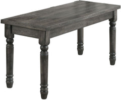 1pc Rustic Gray Finish Wooden Bench Dining Room Furniture, 40inch Bench