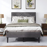 Full Bed Frame, linen storage headboard, strong and stable, no noise,Under Bed Storage, no box spring,Weight 396.8lbs (Carbon Gray)