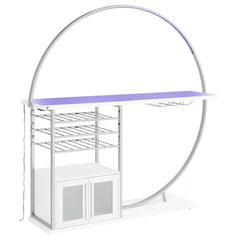 Casey White 2-Door LED Home Bar