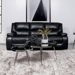 Elodie Black Upholstered Motion Reclining Sofa