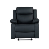 Blanche Black Glider Recliner with LED