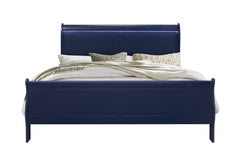 CHARLSTON BLUE KING BED WITH LED