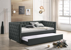 Romona Gray Fabric Daybed W/Trundle (Twin)