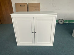 Kitchen Storage Cabinet with Double Doors, Coffee Bar Cabinet with Adjustable Shelves, Sideboard Buffet for Dining Room, Living Room or Entryway, Modern White Cupboard