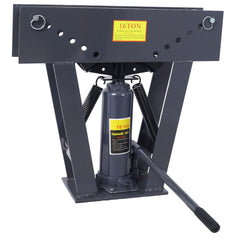16 Ton Pipe Tube Bender Manual Hydraulic, Piping Bending Exhaust Tube Fabric w/8 Dies(1/2,3/4,1,1-1/4,1-1/12,2,2-1/2,3) Adjustable Rollers 90-180 Degree Bend Steel Iron Metal Ratcheting,dark gray