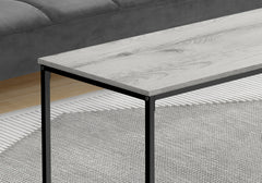 Coffee Table, Accent, Cocktail, Rectangular, Living Room, 40"l, Grey Laminate, Black Metal, Contemporary, Modern