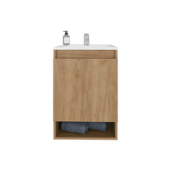 Bathroom Vanity 24.8" H, 1 Door, 2 Shelves, Natural Oak - Bathroom