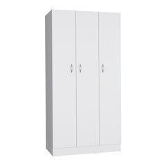 Wardrobe Armoire 71H" with 3-Doors and 2-Inner Drawers, 3 Doors, White