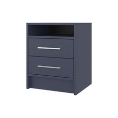Nightstand 19.9" H, 2 Drawers, 1 Shelf, Alby Blue - Bedroom
