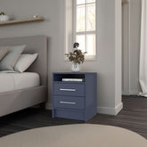 Nightstand 19.9" H, 2 Drawers, 1 Shelf, Alby Blue - Bedroom