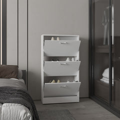 Shoe Rack, 3 Doors, 3 Shelves, White