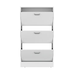 Shoe Rack, 3 Doors, 3 Shelves, White