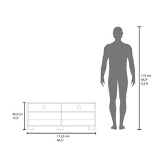 TV Stand, 2 Doors, 2 Shelves, Chesnut / Light Brown