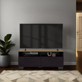 TV Stand, 2 Doors, 2 Shelves, Chesnut / Light Brown