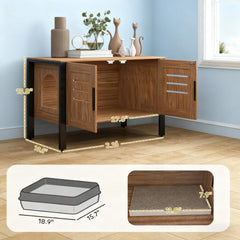 31.5"L x 17.7"W x 19.7"H Cat Litter Box Enclosure with Tall Legs,