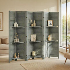 6 Panel Folding Room Divider Screen Privacy Screen Freestanding
