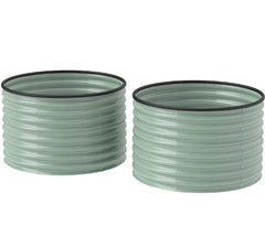Metal Planter Box,Set of 2 Raised Garden Bed,with Safety Edging, Easy-to-assemble Stock Tank