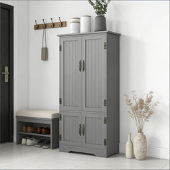 Farmhouse Home Cabinet,Accent Floor Storage Cabinet,Freestanding Kitchen Pantry Cabinet