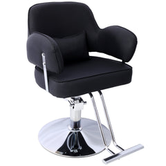 Salon Styling Chair for Hair Stylist Wide Seat, Hair Salon Chair Heavy Duty, Beauty Spa Cosmetology Shampoo Hairdressing Eq,black,round base