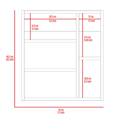 Medicine Single Door Cabinet 19" H With Mirror, Five Interior Shelves, Light Oak