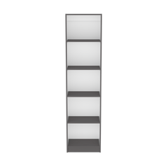Vinton XS Bookcase Compact Bookshelf with Multiple Shelves, Matt Gray / White