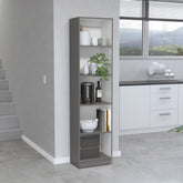 Vinton XS Bookcase Compact Bookshelf with Multiple Shelves, Matt Gray / White