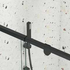 56-60" W x 71" H Piovt Swing Glass Shower Door,Pivot Frame Sliding Shower Door with 1/4"(6mm) Clear SGCC Tempered Glass,Matte Black Finish Shower Doors,Reversible Installation