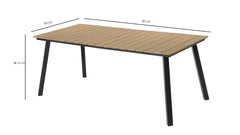 Outdoor Folding Dining Table for 4-6, steel Frame with Umbrella Hole for Patio, Garden, Backyard, Deck, Poolside (yellow)