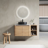 42'' Wall-Mounted Bathroom Vanity With Ceramic Art Sink, and 1-Storage Shelves, 2-Soft-Close Door, KD-Packing, Plywood