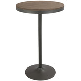 Dakota Industrial Adjustable Bar / Dinette Table in Grey and Brown by LumiSource