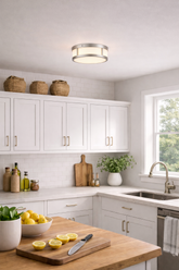 10-inches Brushed Nickel Intgrated LED Flush Mount Light