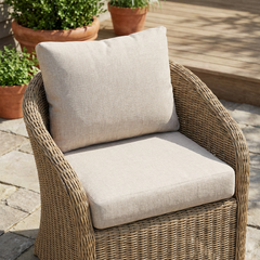 Noah Outdoor Club Chair Cushion Set, Seat Cushion and Back Cushion, Beige