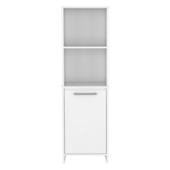 Kitchen Pantry Feery, Single Door Cabinet, Interior and External Shelves, White Finish