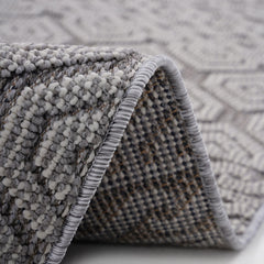 Guros Collection 8X10 Grey / White / Geometric Indoor / Outdoor Area Rug