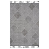 Guros Collection 5X7 White / Grey / Trellis Indoor / Outdoor Area Rug