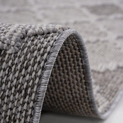 Guros Collection 8X10 White / Grey / Trellis Indoor / Outdoor Area Rug