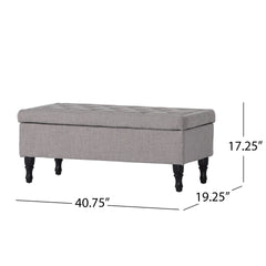 Storage Ottoman Bench with Solid wood legs, Tufted Ottoman with Storage Bench for Living Room, Large End of Bed Bench Ottomans, Modern Entryway Benches, Window & Bedroom Benches for Foot of Bed